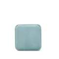 Light blue square velvet ring box for jewelry display, soft flannel stud storage organizer. - Light Blue