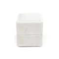 Scatola per anelli quadrata in velluto bianco per esposizione gioielli, astuccio regalo. - Scatola per anello singolo quadrilatera / Bianco