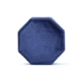Boite a bague octogonale en velours bleu, emballage de bijoux pour bagues de couple et cadeaux. - Boîte à bague triple octogonale / Bleu