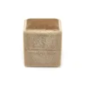 Scatola per anelli quadrata compatta in velluto marrone chiaro con coperchio, ideale per gioielli. - Scatola per anello singolo quadrilatera / Marrone chiaro