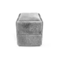Scatola per anelli in velluto grigio, confezione di gioielli quadrata per fedi nuziali. - Scatola per anello singolo quadrilatera / Grigio