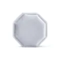 Boîte à bague octogonale en velours gris clair, emballage bijou mariage élégant. - Boîte à bague triple octogonale / Gris clair
