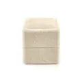 Scatola per anelli quadrata in velluto beige elegante custodia per esposizione gioielli gift - Scatola per anello singolo quadrilatera / Bianco avorio