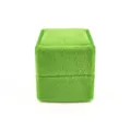 Scatola per anelli quadrata in velluto verde, elegante confezione regalo per gioielli. - Scatola per anello singolo quadrilatera / Verde