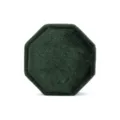 Boîte à bijoux octogonale en velours vert foncé pour bagues de mariage élégantes. - Boîte à bague triple octogonale / Vert foncé
