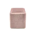Scatola per anelli in velluto rosa quadrato, astuccio elegante con coperchio per gioielli - Scatola per anello singolo quadrilatera / Rosa