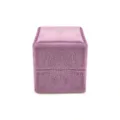 Scatola per anelli in morbido velluto rosa quadrato, elegante astuccio portagioie. - Scatola per anello singolo quadrilatera / Rosa
