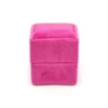 Scatola per anelli in velluto rosa quadrato, elegante astuccio portagioie per matrimonio. - Scatola per anello singolo quadrilatera / Rosa