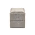 Scatola per anelli quadrata in velluto grigio, elegante custodia espositiva per gioielli. - Scatola per anello singolo quadrilatera / Grigio