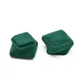 Boite a bague en velours vert mini boite cadeau de bijoux souple petite presentation - Boîte Carrée à Base Rotative / Vert foncé