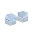 Boîte à bague en velours hexagonale coffret cadeau bijoux bleu clair de rangement - Boîte à trois bagues / Bleu clair