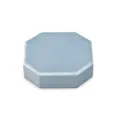 Boîte à bijoux octogonale en velours bleu clair pour rangement élégant de colliers et pendentifs. - Bleu clair