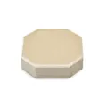 Boite a bijoux octogonale en velours beige, coffret de rangement pour collier et pendentif - Beige