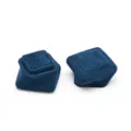 Boîte à bague en velours bleu foncé mini portable boîte cadeau de bijoux emballage - Boîte Carrée à Base Rotative / Bleu foncé