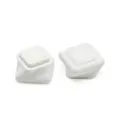 Mini white velvet ring box, compact travel jewelry gift box and portable accessory display. - Rotating Base Square Box / White