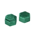 Boite a bague hexagonale en velours vert pour presentation de bijoux, etui de rangement. - Boîte à trois bagues / Vert foncé