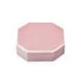 Pink hexagonal velvet jewelry box for necklaces, exquisite soft storage case for pendants. - Pink