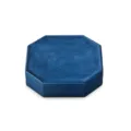 Dark blue octagonal velvet necklace box, luxury jewelry storage for pendants and gems. - Dark Blue