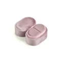 Scatola per anelli in velluto ovale doppio slot rosa antico astuccio portaoggetti gioi - Rosa loto
