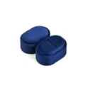 Scatola per anelli in velluto blu scuro scatola portaoggetti per gioielli ovale - Blu scuro