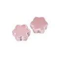 Pink velvet flower ring box, elegant proposal jewelry packaging container variant display. - Pink