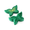 Boîte à bague papillon en velours vert, ravissante boîte à bijoux avec imprimé or pour cadeau. - Style Papillon(G116) / 100x60x44mm / Vert