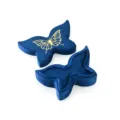 Boîte à bague papillon en velours bleu, rangement de bijoux élégant pour bagues. - Style Papillon(G119) / 100x60x44mm / Bleu
