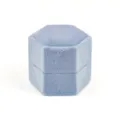 Boîte à bague en velours bleu hexagonale vintage boîte à bijoux pour demande en mariage - Bague Unique Hexagonale / 50x44x45mm / G80