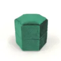 Boîte à Bague Hexagonale en Velours Vert Vintage Flanelle Boîte de Rangement Bijoux - Bague Unique Hexagonale / 50x44x45mm / G116