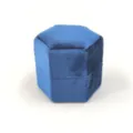 Scatola per Anelli in Velluto Esagonale Blu Custodia Espositore per Gioielli Proposta - Anello Singolo Esagonale / 50x44x45mm / G119