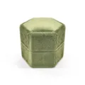 Scatola per anelli esagonale in velluto verde per proposta, porta gioielli vintage. - Anello Singolo Esagonale / 50x44x45mm / G76