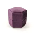 Scatola anello velluto viola vintage esagonale matrimonio gioielli confezione regalo - Anello Singolo Esagonale / 50x44x45mm / G88