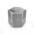 Scatola per anelli esagonale in velluto grigio per proposta matrimonio portaoggetti di gioielli - Anello Singolo Esagonale / 50x44x45mm / G99