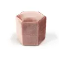 Scatola per anelli esagonale in velluto rosa per proposta, elegante astuccio portagioie. - Anello Singolo Esagonale / 50x44x45mm / G115