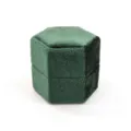 Scatola per anelli in velluto esagonale verde scuro, cofanetto portagioie vintage sku - Anello Singolo Esagonale / 50x44x45mm / G117