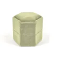 Porta anelli in velluto esagonale vintage, scatola portagioie verde chiaro per proposta. - Anello Singolo Esagonale / 50x44x45mm / IS23