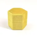Scatola per anelli esagonale in velluto giallo, astuccio vintage per gioielli e proposta. - Anello Singolo Esagonale / 50x44x45mm / IS27