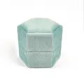 Scatola per Anelli Esagonale in Velluto Verde Menta Variante di Portagioie Vintage - Anello Singolo Esagonale / 50x44x45mm / IS54