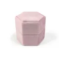 Elegante scatola per anelli in velluto rosa, cofanetto portagioie esagonale vintage. - Anello Singolo Esagonale / 50x44x45mm / IS68