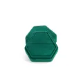 Boîte à bague hexagonale en velours vert pour proposition et emballage de bijoux. - Bague Unique / Vert