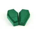 Boîte à bague cercueil en velours vert, rangement de bijoux gothique pour Halloween. - Boîtes à bagues G116 / Vert