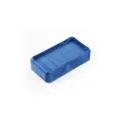 Blue velvet ring display tray storage box with multiple slots for professional jewelry organization. - Round Corner Ring Tray / Blue
