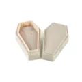 Coffin Velvet Jewelry Box Storage Case for Necklace Earrings Halloween Gothic Decor Gray - G96 Necklace Boxes / Taupe