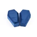 Blue velvet coffin ring box spooky Halloween jewelry storage box for ring packaging - G119 Ring Boxes