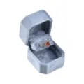 Caja de anillos de terciopelo azul hexagonal para compromiso boda y gran joyeria. - Caja de Anillos Estilo Sándwich (G80) / Gris Azulado Claro