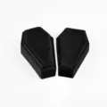 Black velvet coffin ring box Halloween gothic jewelry storage and display packaging holder - G90 Ring Boxes