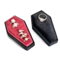 Velvet coffin ring box, gothic jewelry storage organizer for Halloween, ring display case. - G90+IS45 Ring Box (6 Rings)
