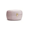 Elegant oval velvet ring box in soft pink, perfect for jewelry storage and proposal displays. - Ingot Ring Box (G118) / Pink Purple