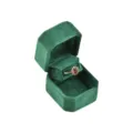 Caja de anillos de terciopelo verde joyero hexagonal estuche de anillo de compromiso lujo - Caja de Anillos Estilo Sándwich (G116) / Verde