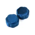 Blue velvet ring box portable petal jewelry storage case for wedding proposal gift display - Single Ring / Dark Blue